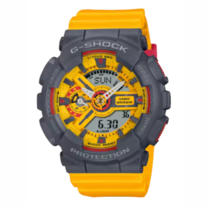 Casio G-Shock Women Retro 90s Sport Series GMA-S110Y-9A Yellow Resin Band Sport Watch
